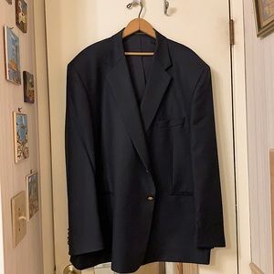 Chaps Mens Classic-Fit Sport Coat Dark Blue